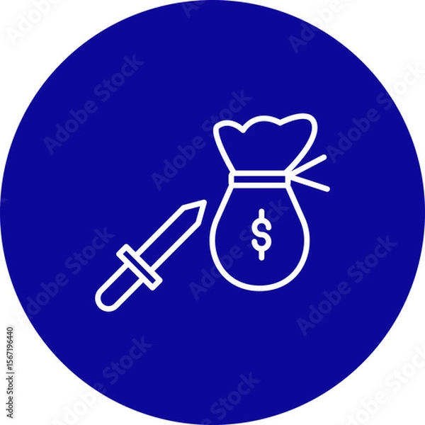 Fototapeta Extortion  Vector Line Pink Circle Icon Design