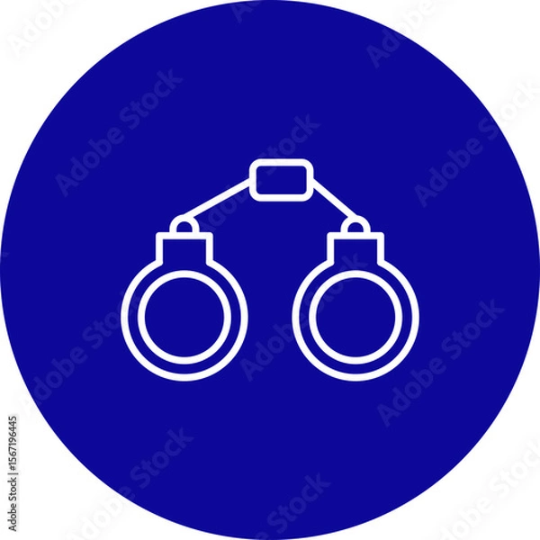 Fototapeta Handcuffs  Vector Line Pink Circle Icon Design