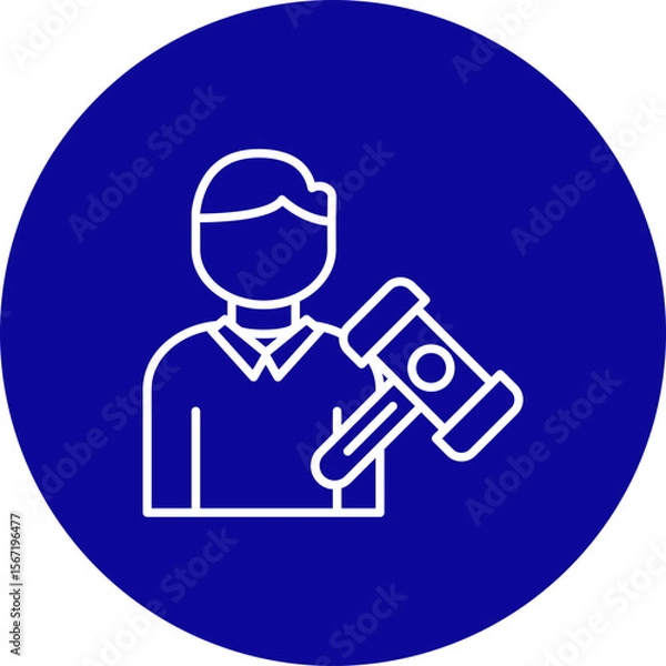 Fototapeta Judge  Vector Line Pink Circle Icon Design