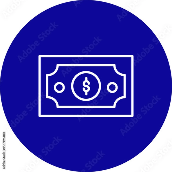 Fototapeta Money  Vector Line Pink Circle Icon Design