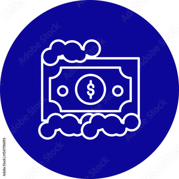 Fototapeta Money Laundering  Vector Line Pink Circle Icon Design