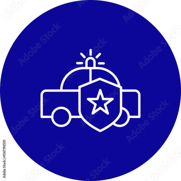 Fototapeta Police  Vector Line Pink Circle Icon Design