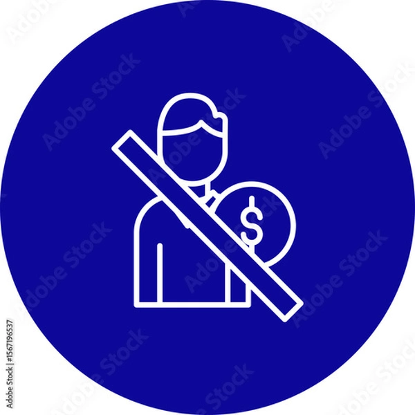 Fototapeta Stop Corruption  Vector Line Pink Circle Icon Design