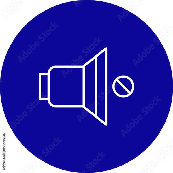 Fototapeta Silence  Vector Line Pink Circle Icon Design