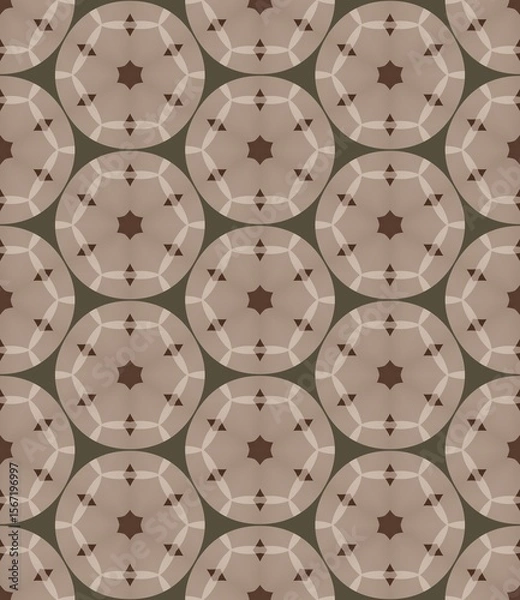 Fototapeta Seamless abstract geometric pattern with circles, a decorative vintage wallpaper design