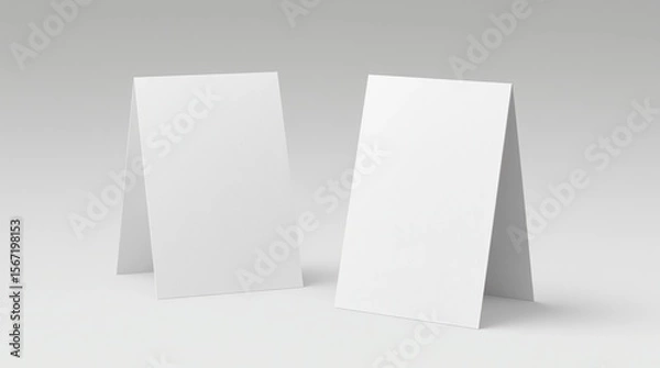 Fototapeta Mock up menu frame on table. 3D