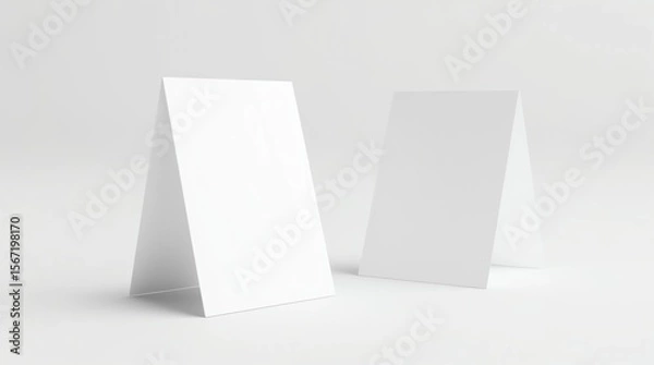 Fototapeta Mock up menu frame on table. 3D