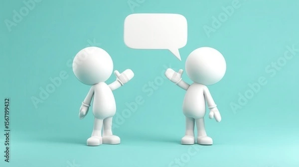 Fototapeta Two 3 d figures communicating