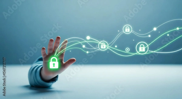 Obraz Cybersecurity Protecting Data with Advanced Encryption and Network Security