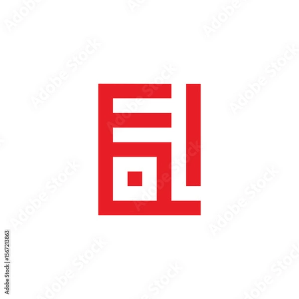 Fototapeta letter eq eqi linear geometric simple logo vector