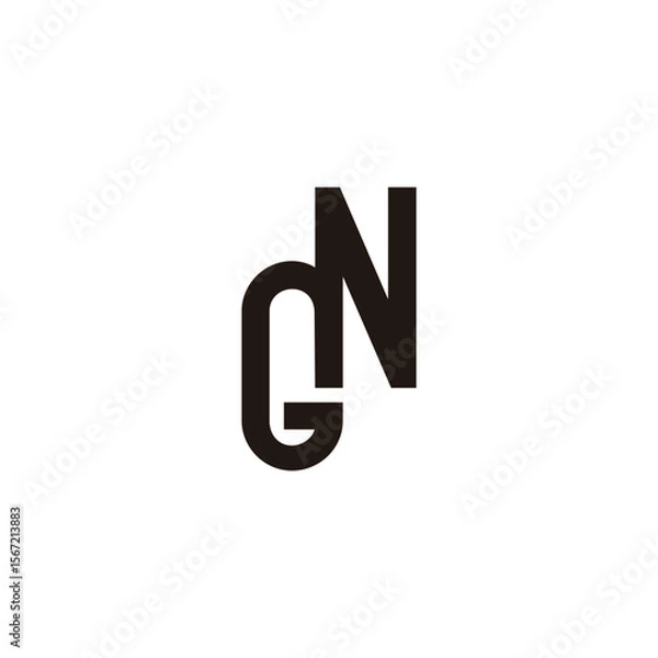 Fototapeta letter gn simple linked long design logo vector