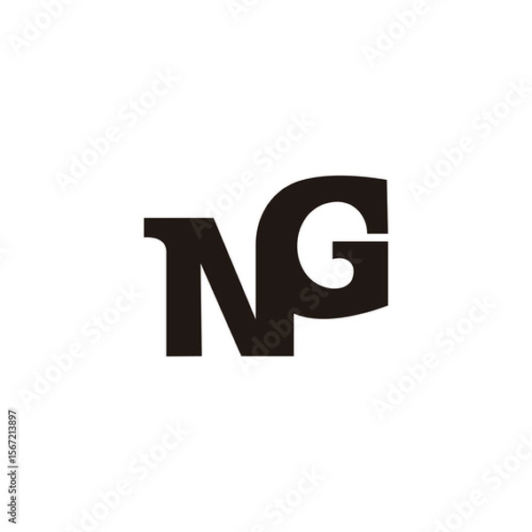 Fototapeta letter ng simple grunge young concept logo vector