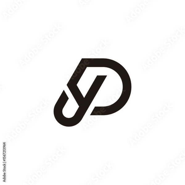 Fototapeta letter jp simple geometric linked lines logo vector