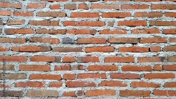 Obraz Aged and Weathered Red Brickwork, Showing Signs of Time and Use, Perfect for Historical Recreations, Grunge Effects, and Adding Character to Designs