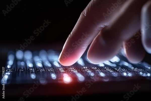 Obraz ultra HD visual of finger pressing a search engine