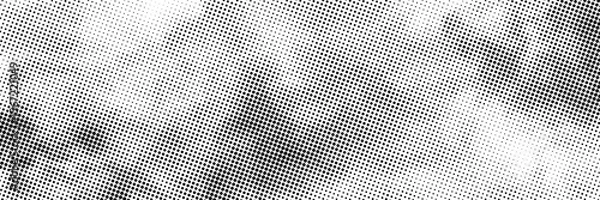Fototapeta grunge Halftone white and black dots pattern and black gradient grunge texture background. Dotted line comic sport style vector illustration