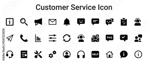 Fototapeta Comprehensive Customer Service Icon Set Support, Help, and Communication Symbols