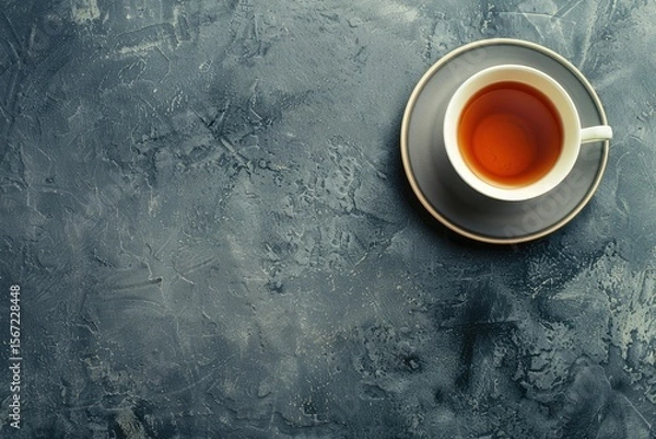 Fototapeta Premium Quality Image of a Cup of Tea Sits on a Saucer with a Cup of Tea on it