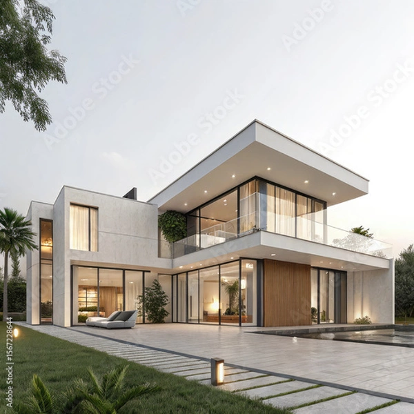 Fototapeta modern house in the park