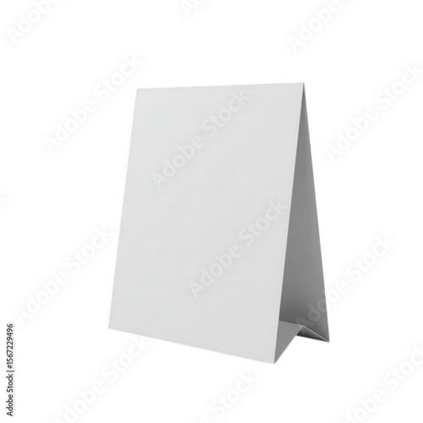 Fototapeta Blank table tent mockup isolated on transparent background. for menu, advertising, promotion, or display use cases.