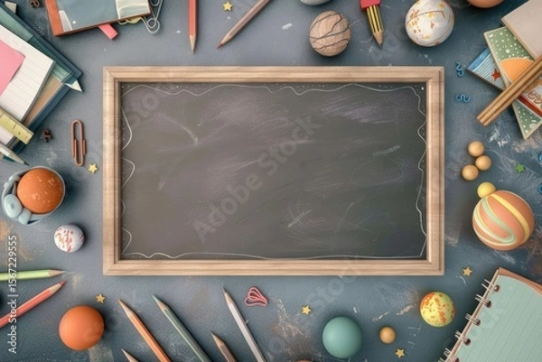 Fototapeta High Detail Image of Back to School Concept with Slate and Art Objects