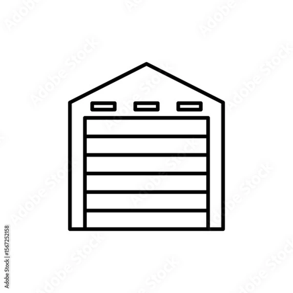 Fototapeta closed garage icon, garage vector icon