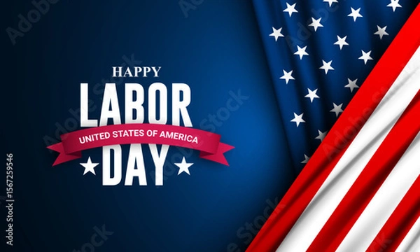 Obraz Happy labor day in United States of America background vector illustration