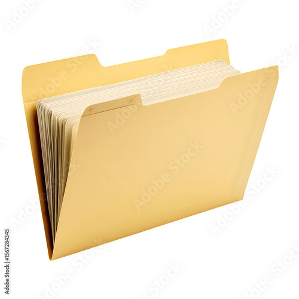 Fototapeta Manila File Folder with Papers, isolated on white background