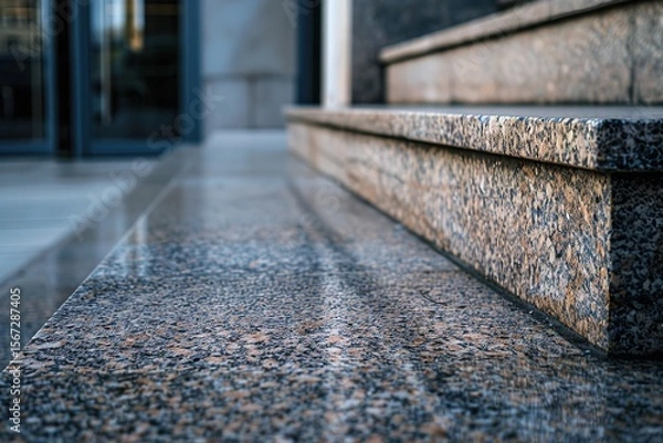 Fototapeta Close up of marble stairs, Ai Generated