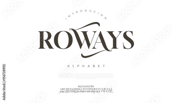 Fototapeta graceful serif font with smooth swashes and elegant curves, perfect for branding and editorial designs