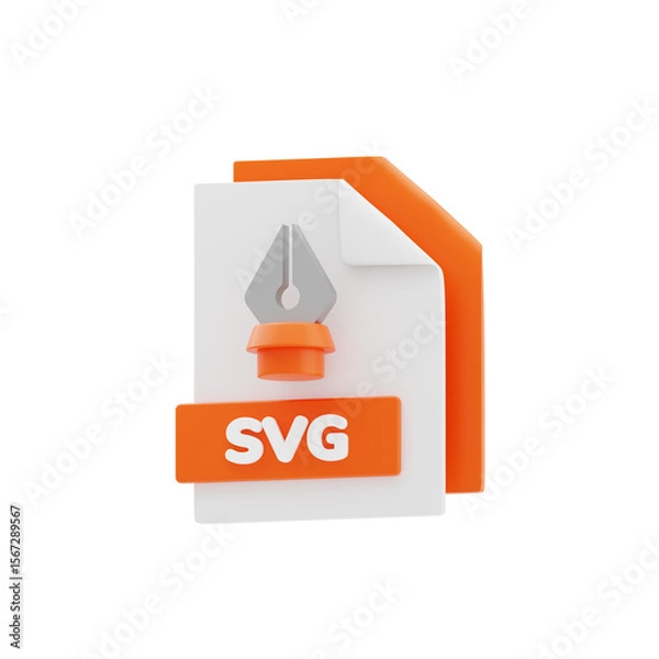 Fototapeta SVG File 3D Icon. File Format Concept