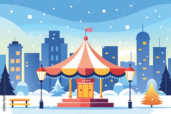 Obraz circus in the city vector