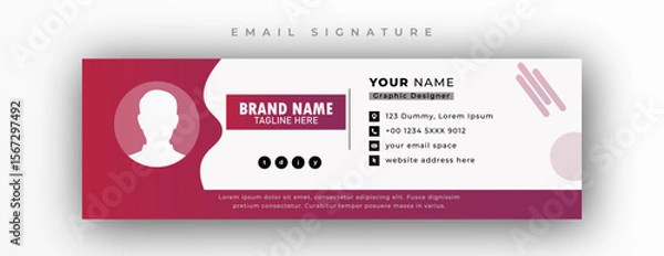 Obraz Modern and minimalist email signature or email footer template 