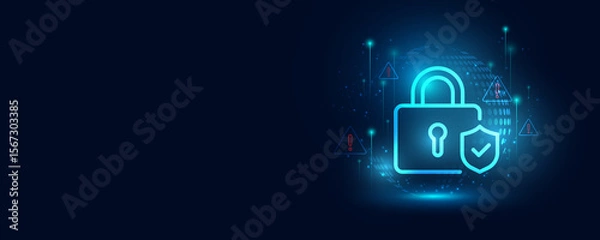 Obraz Cyber ​​security lock encryption technology background image