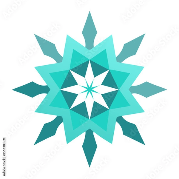 Fototapeta A monochrome mandala with radial floral and geometric patterns, intricately woven with ornate finesse.