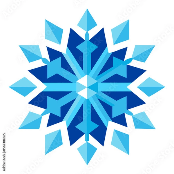 Fototapeta 1. A crystalline snowflake mandala with icy blue hues and delicate geometric patterns, resembling a frozen flower in winter.