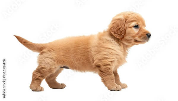 Obraz Cute golden retriever puppy profile view