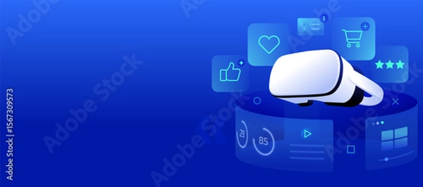 Fototapeta Immersive Marketing Virtual Reality Banner illustration