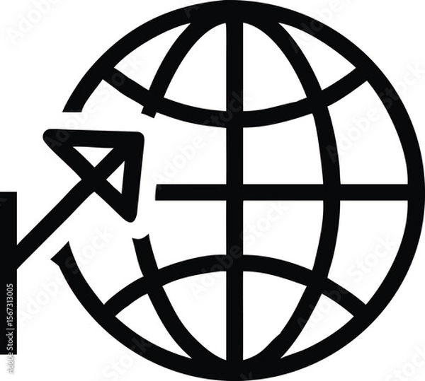 Fototapeta Seo Optimization Globe With Graph Arrow