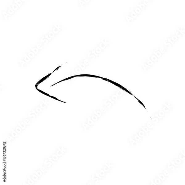 Obraz Handrawn curve arrow icon on white background 