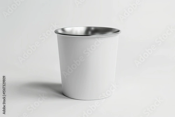 Fototapeta ultra HD image of White blank metal cup mockup on white background