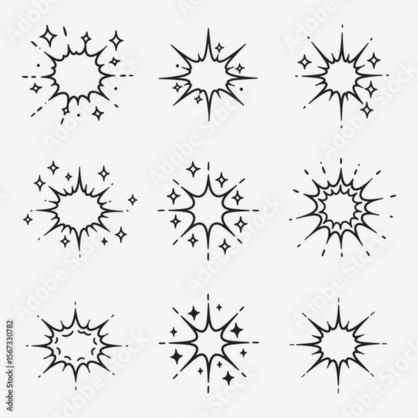 Obraz A set of different types of explosions or sparks.
