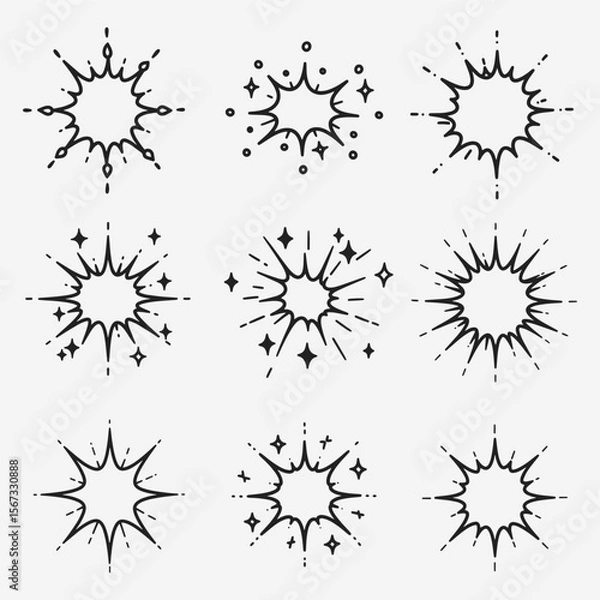 Obraz A set of different types of explosions or sparks.