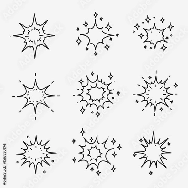 Obraz A set of different types of explosions or sparks.