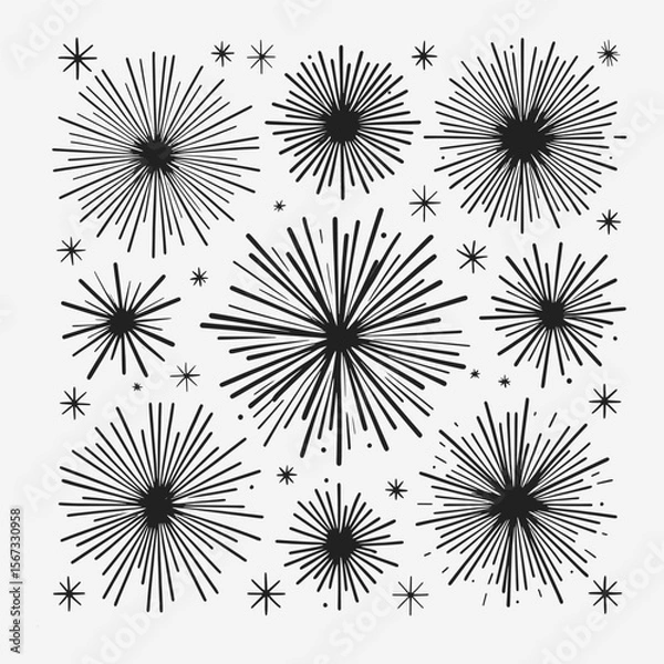 Obraz A set of different types of explosions or sparks.