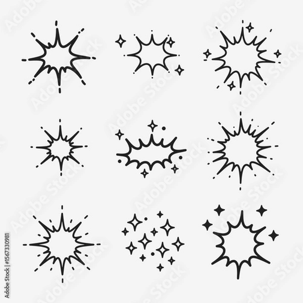 Obraz A set of different types of explosions or sparks.