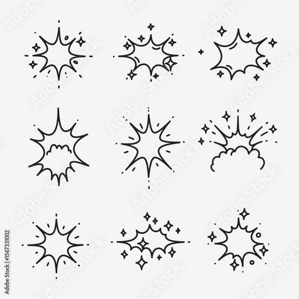 Obraz A set of different types of explosions or sparks.