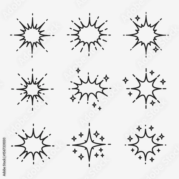 Obraz A set of different types of explosions or sparks.