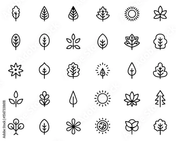 Fototapeta A simplified graphic representation of the photosynthesis process featuring a stylized plant silhouette bathed in the radiant glow of a bright circular sun conveying natural energy and growth