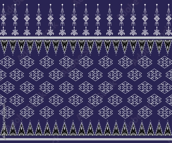 Fototapeta bag pattern,blue back pattern, Geometric Ethnic pattern,
Native American tribal fabric, tile, carpet, vector,
illustration design, on navy blue background
